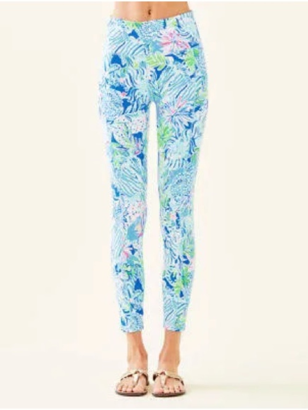 Lilly Pulitzer Luxletic Weekender Leggings Coastal Blue Lion Around